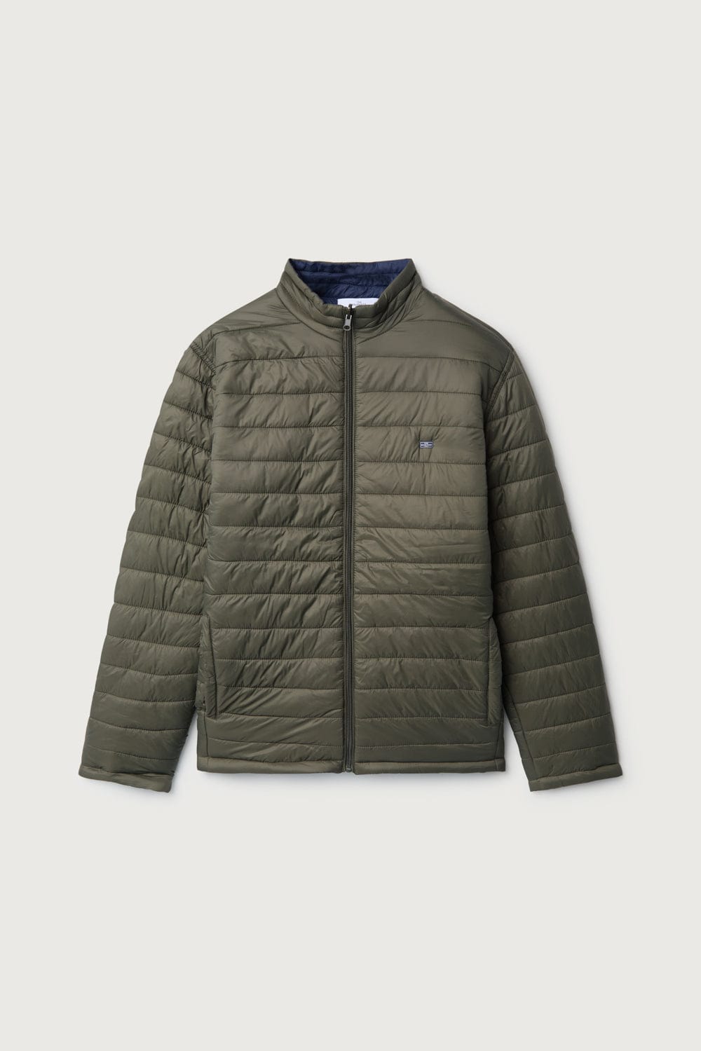 The Chaqueta Acolchada Khaki y Azul-zoom-1