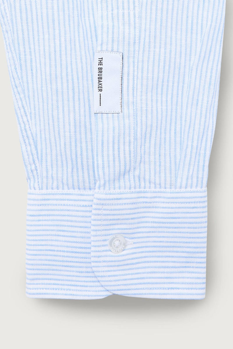 The Cotton Linen Polera Celeste Raya Fina-zoom-