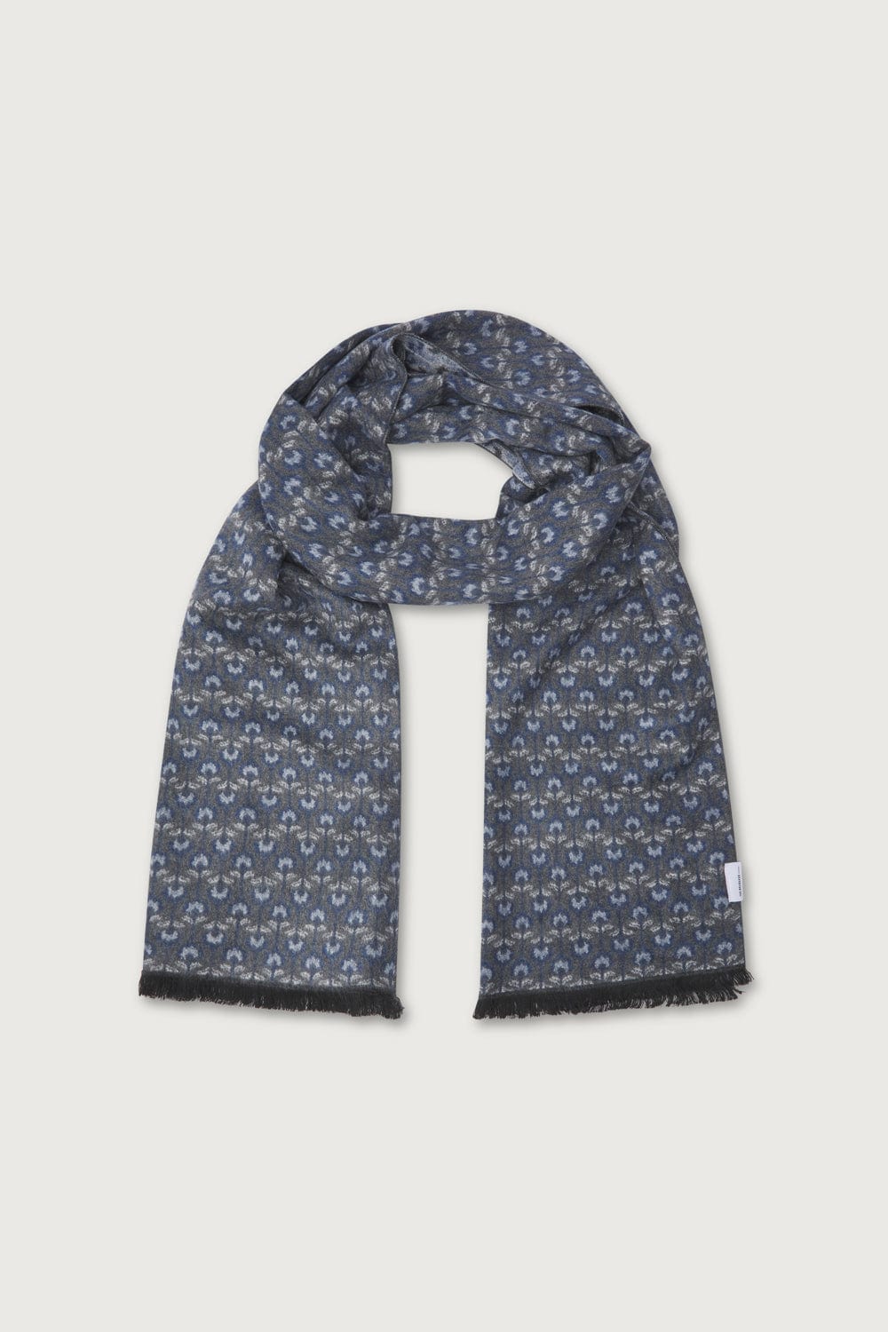 The Scarf Flores Azul y Gris-1