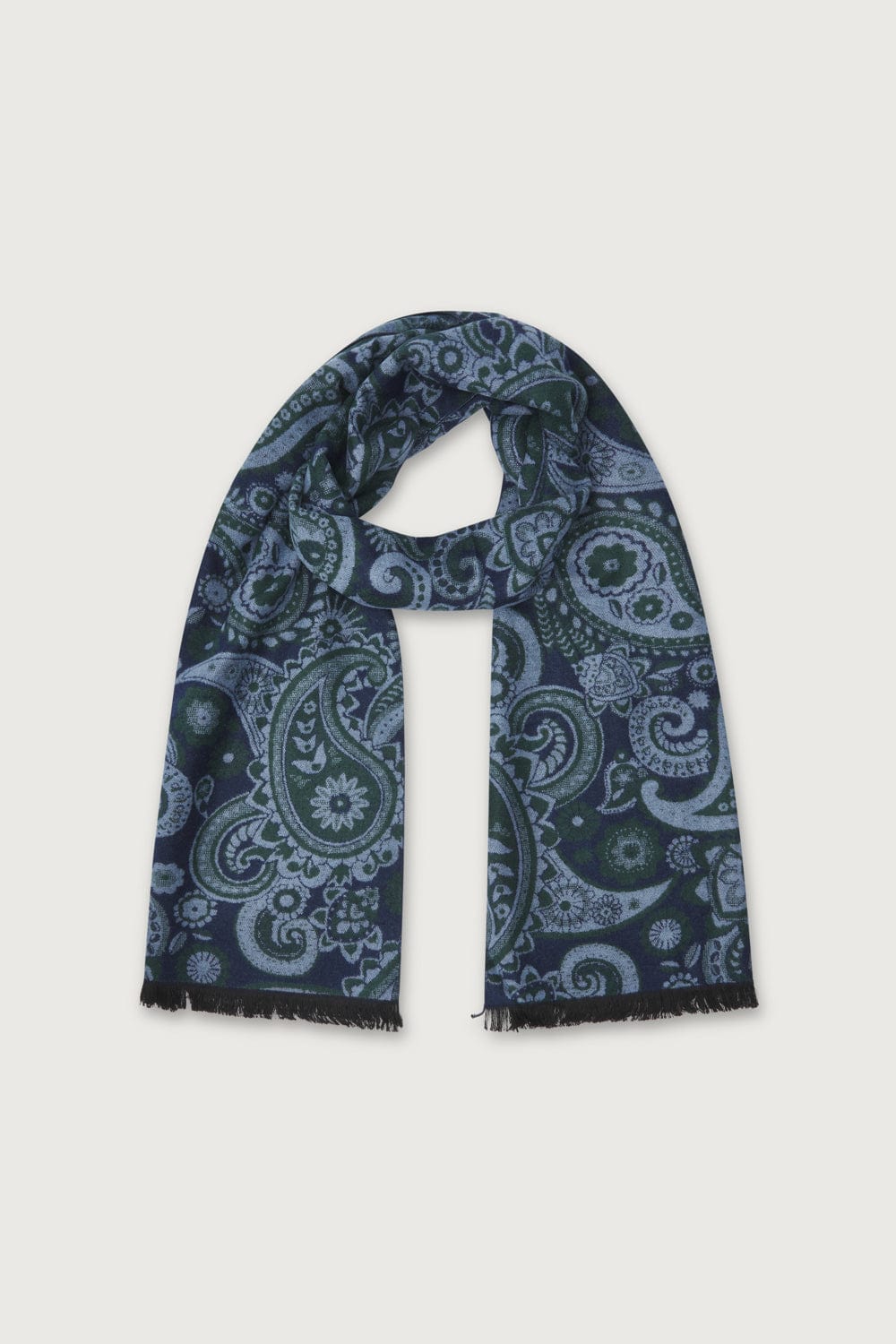 The Scarf Floral Verde y Azul-1