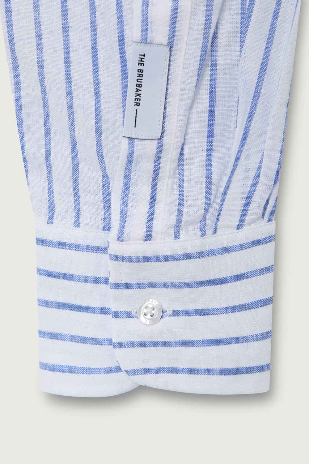 The Cotton Linen Camisa Fondo Blanco Raya Azul-zoom-3