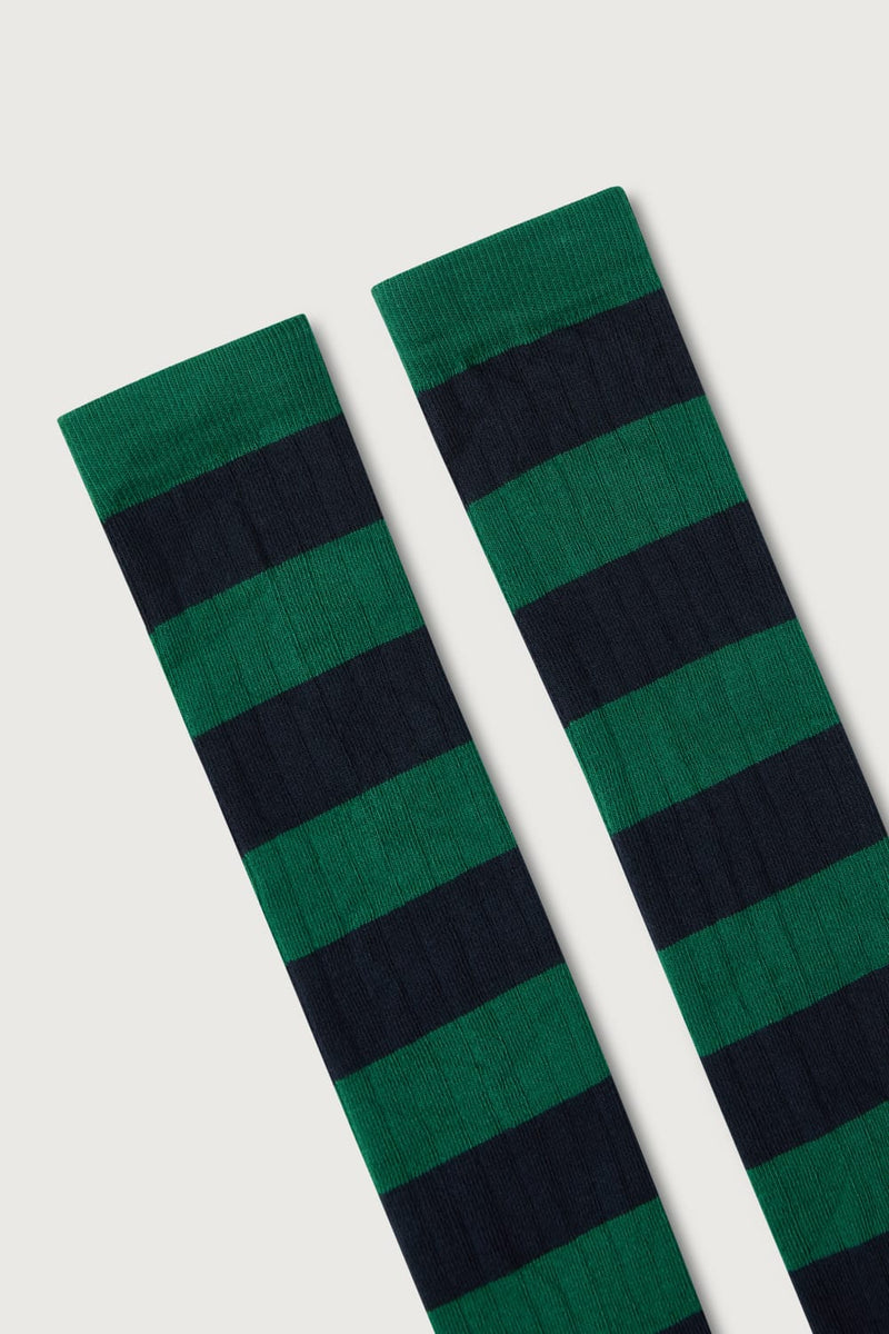 The Sock Rayas Azul y Verde Long-zoom-