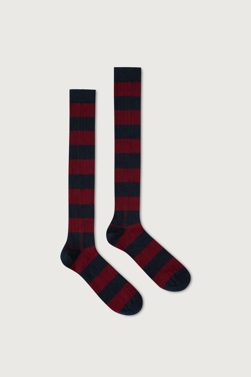 The Sock Rayas Azul y Granate-zoom-