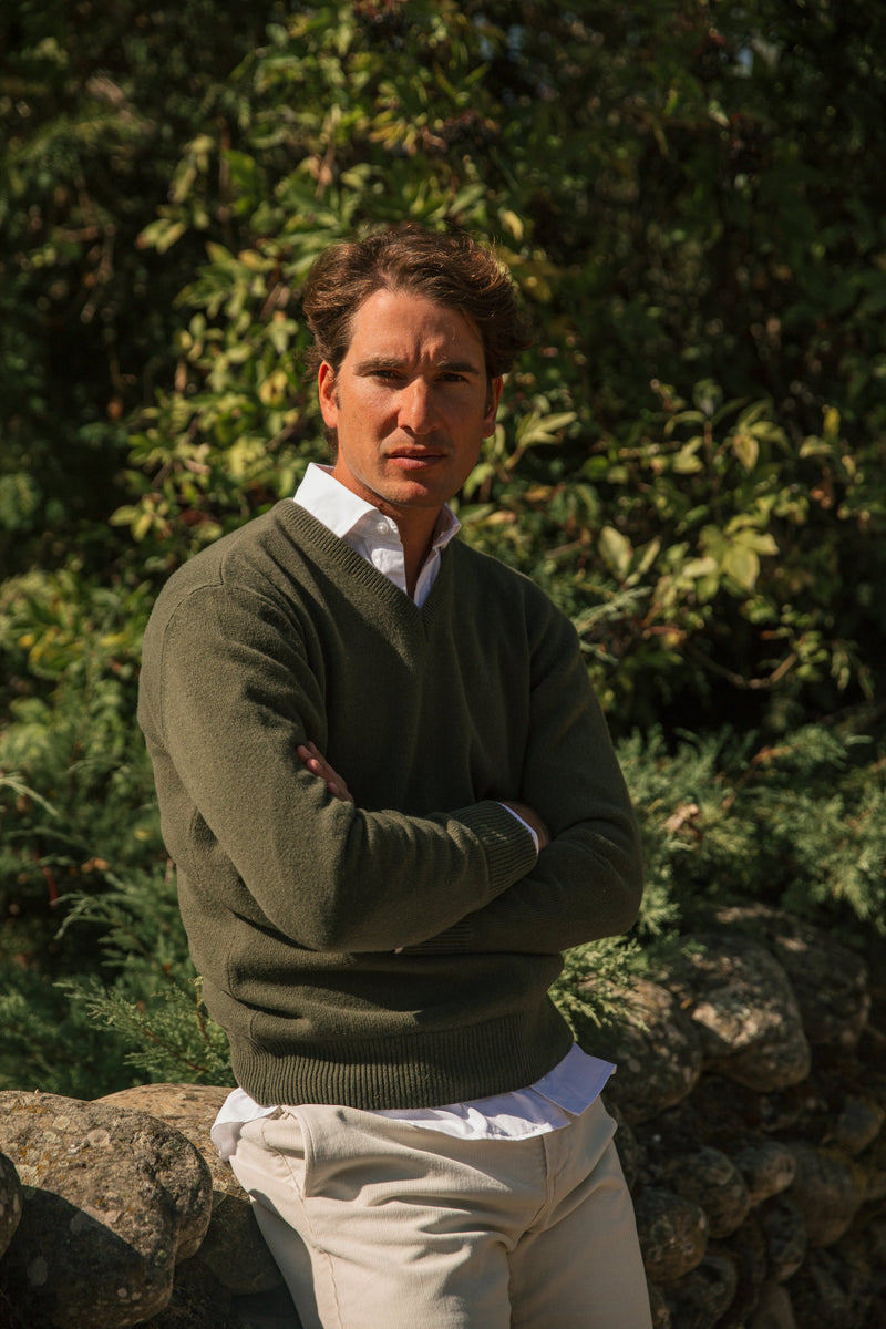 The Lambswool Pico Verde Oliva-zoom-