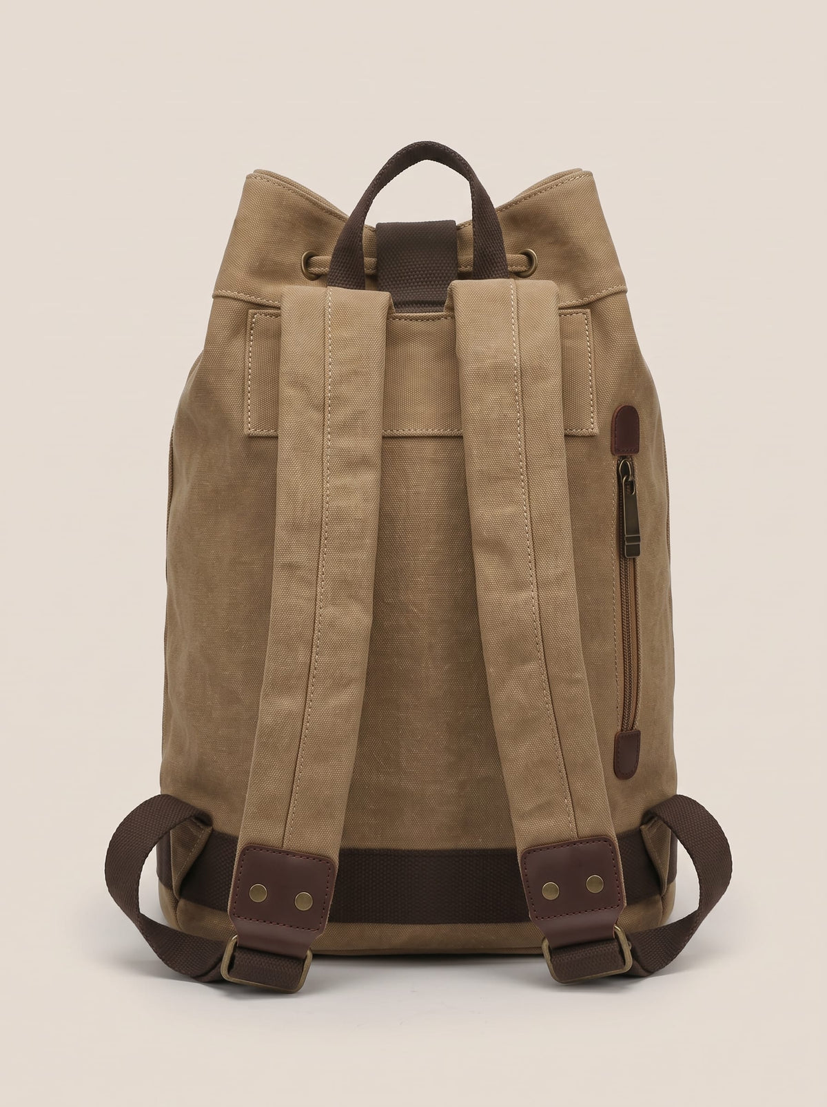 The Drawstring Backpack Beige-zoom-4