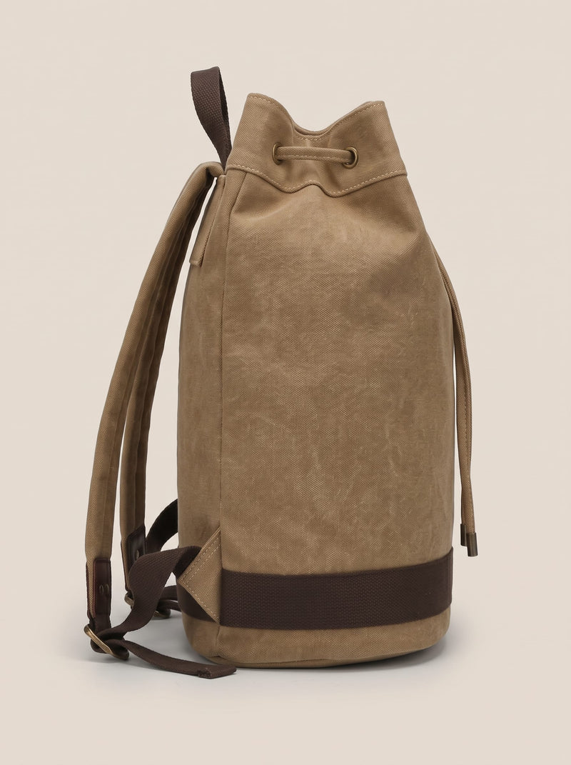 The Drawstring Backpack Beige-zoom-