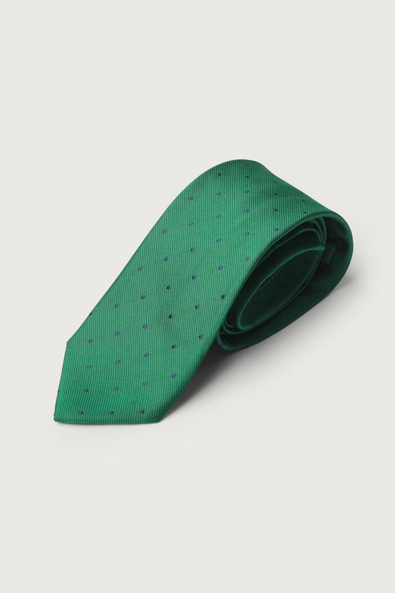 The Silk Tie Verde Puntos Azules-zoom-