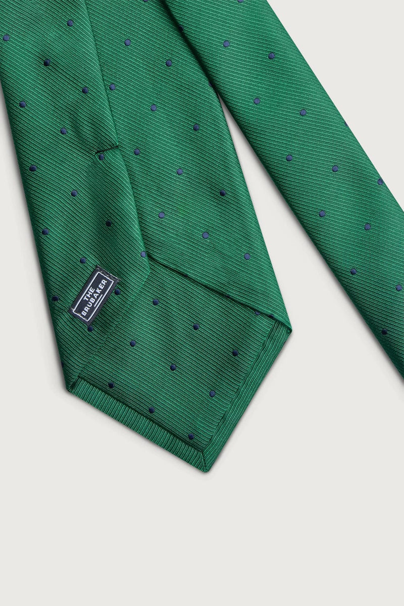 The Silk Tie Verde Puntos Azules-zoom-