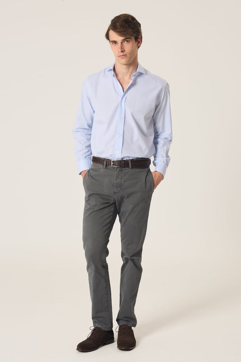 The Popelin Azul Liso Sin Boton-zoom-