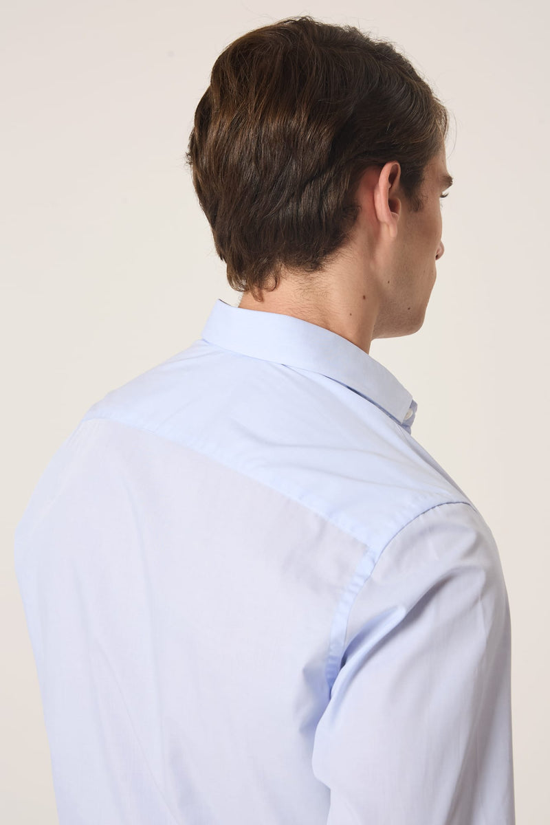 The Popelin Azul Liso Sin Boton-zoom-
