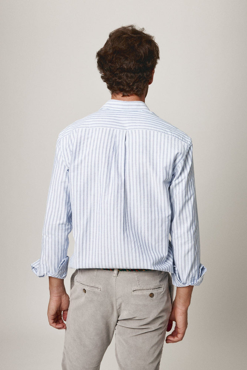 The Oxford Raya Doble Marino y Celeste Italian Collar-zoom-