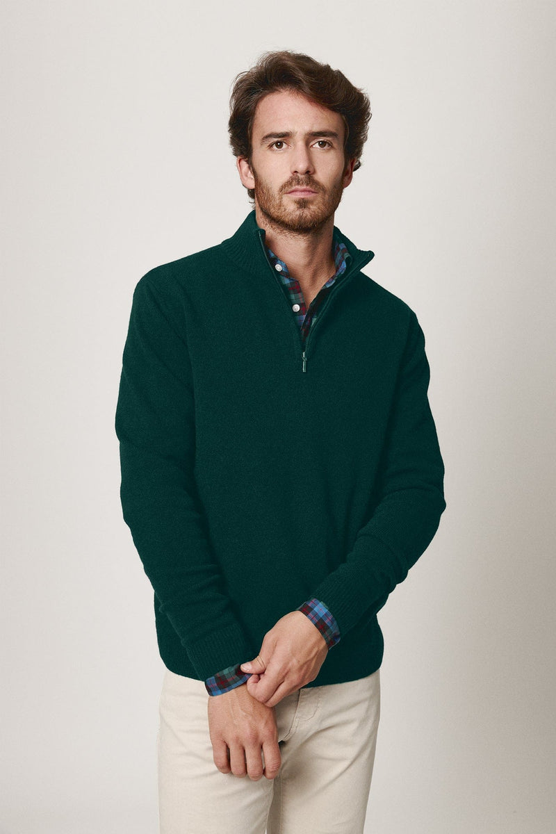 The Lambswool HalfZip Verde Ciudadela-zoom-