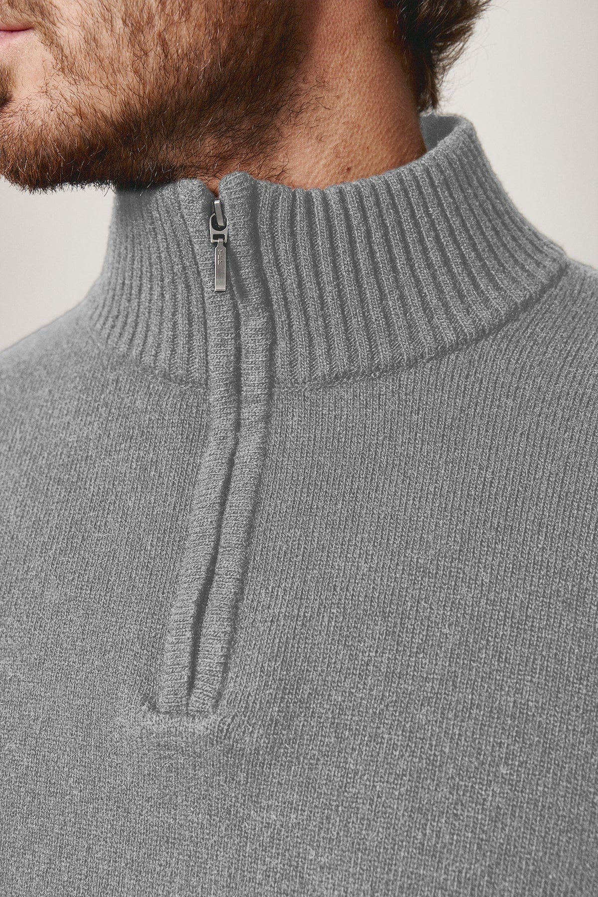 The Lambswool HalfZip Gris Huesca