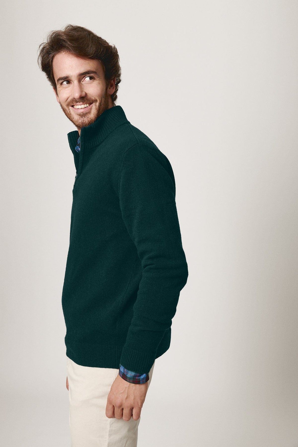 The Lambswool HalfZip Verde Ciudadela-zoom-2