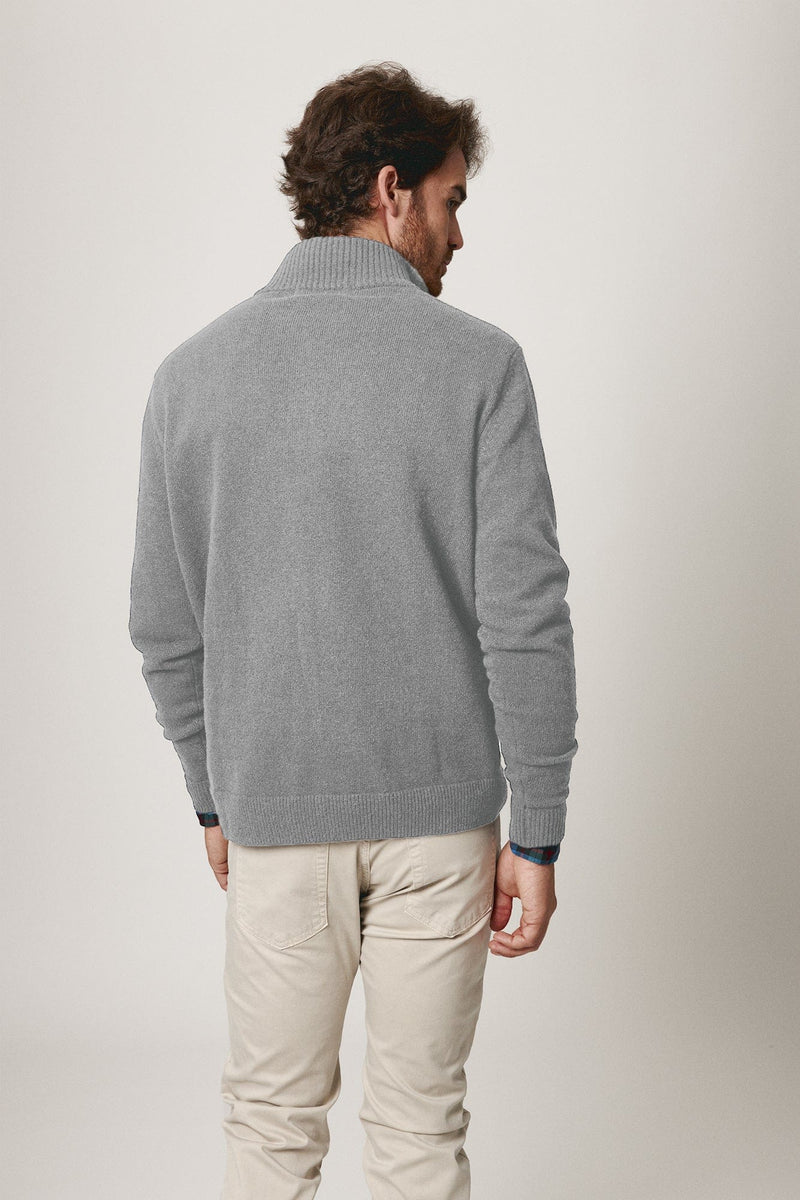 The Lambswool HalfZip Gris Huesca-zoom-