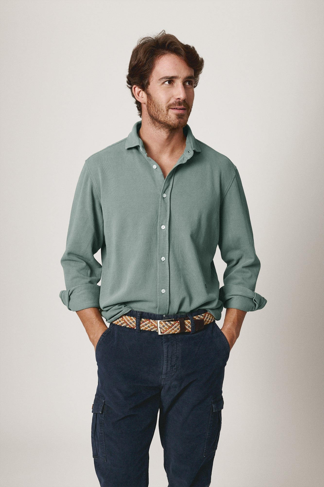 The Cotton Camisa Verde Khaki