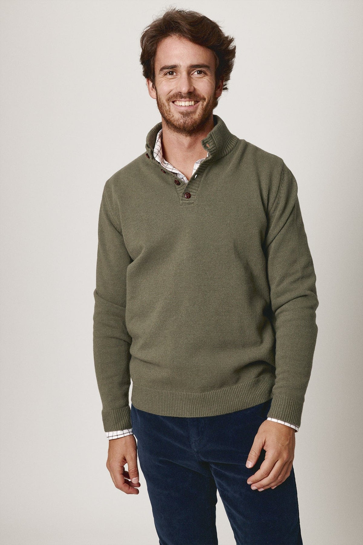 The Lambswool Botones Verde Pino-zoom-1