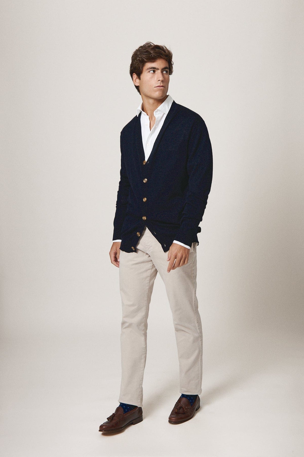 The Cardigan Merino Azul Marino-zoom-1