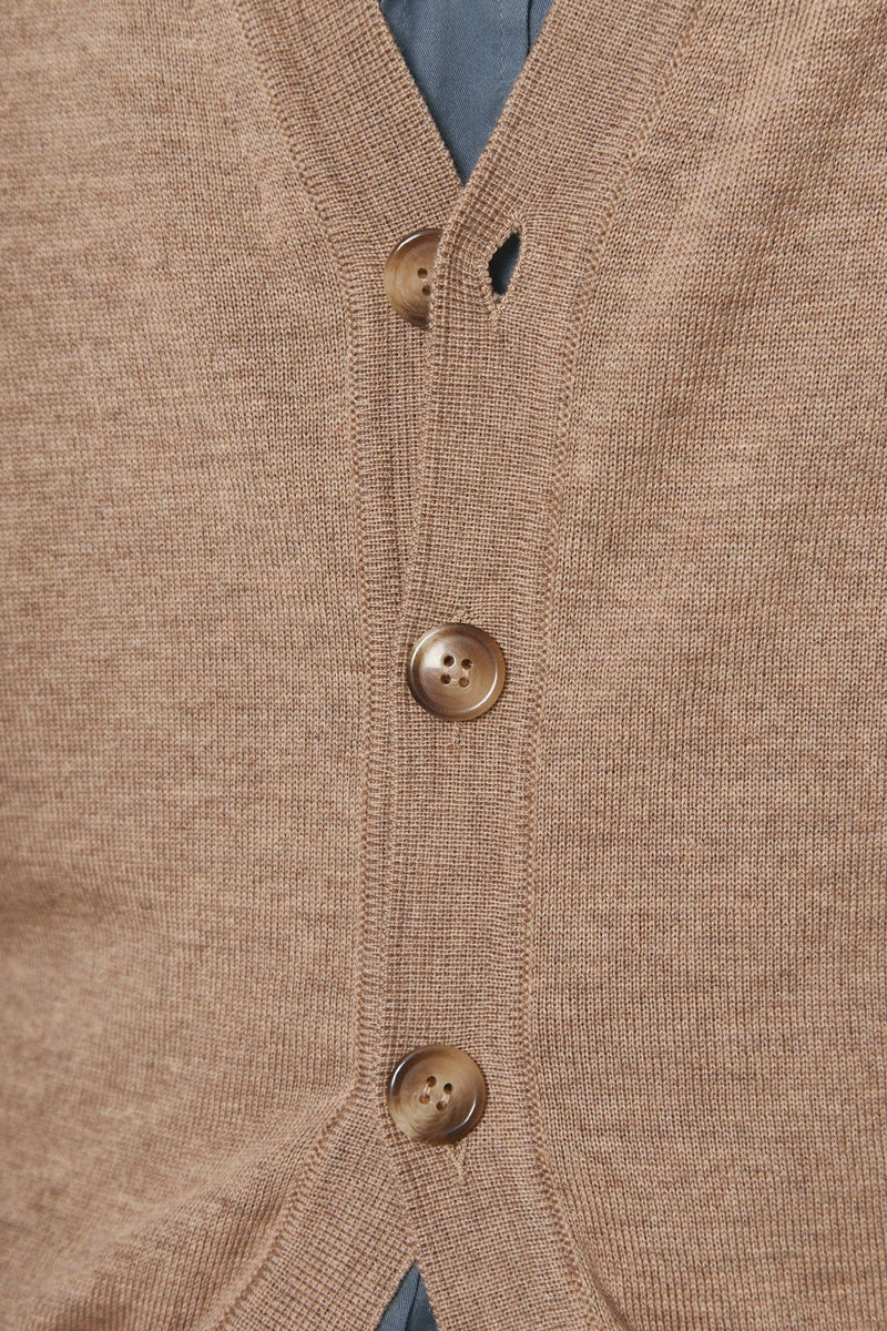 The Merino Cardigan Beige Salinas-zoom-