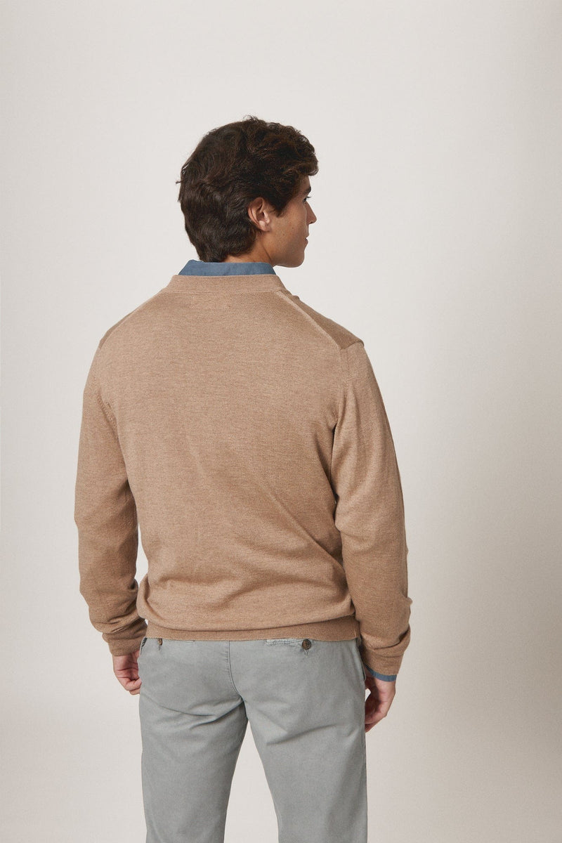 The Merino Cardigan Beige Salinas-zoom-