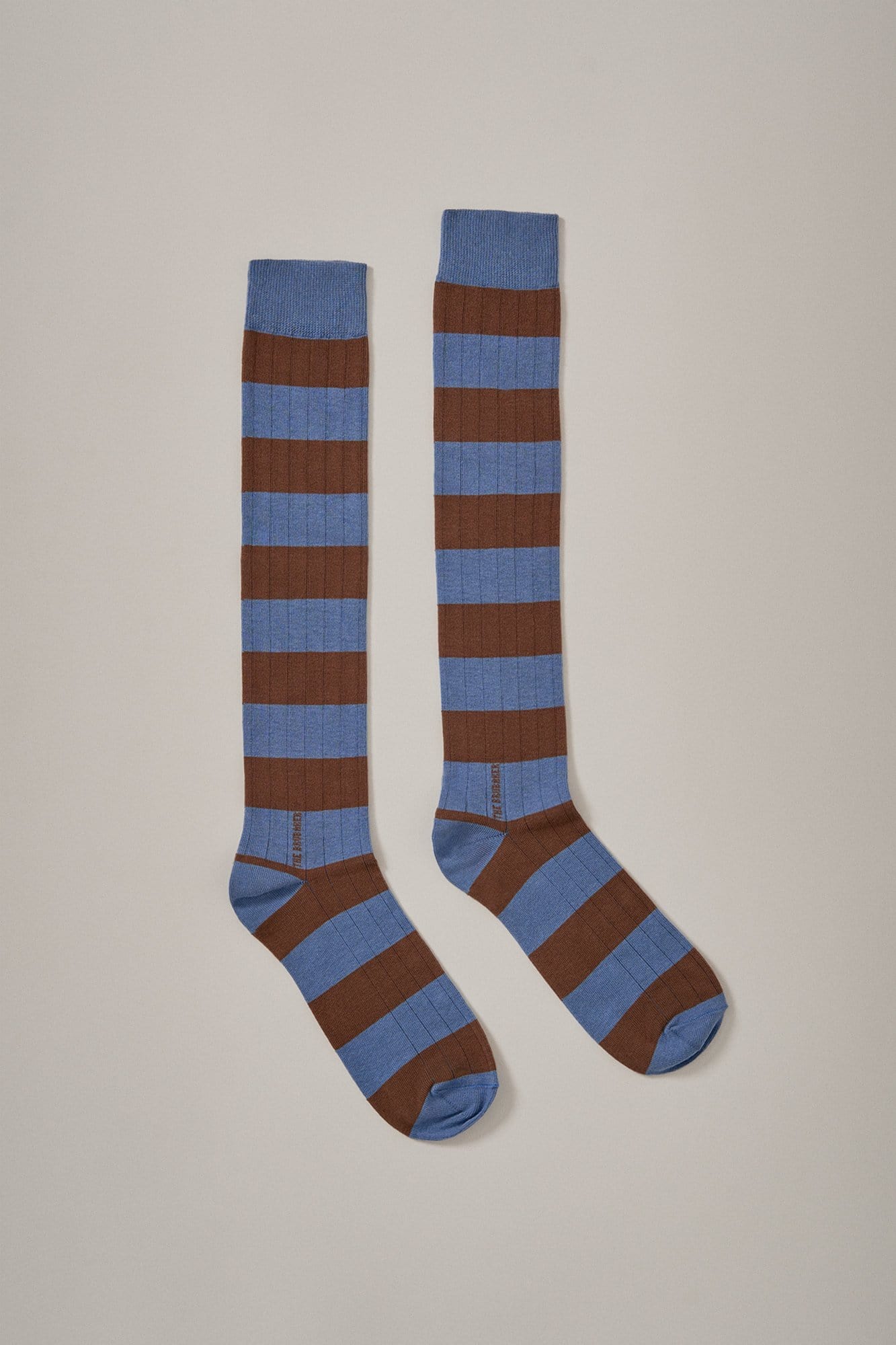 The Sock Rayas Azul y Camel Long-2