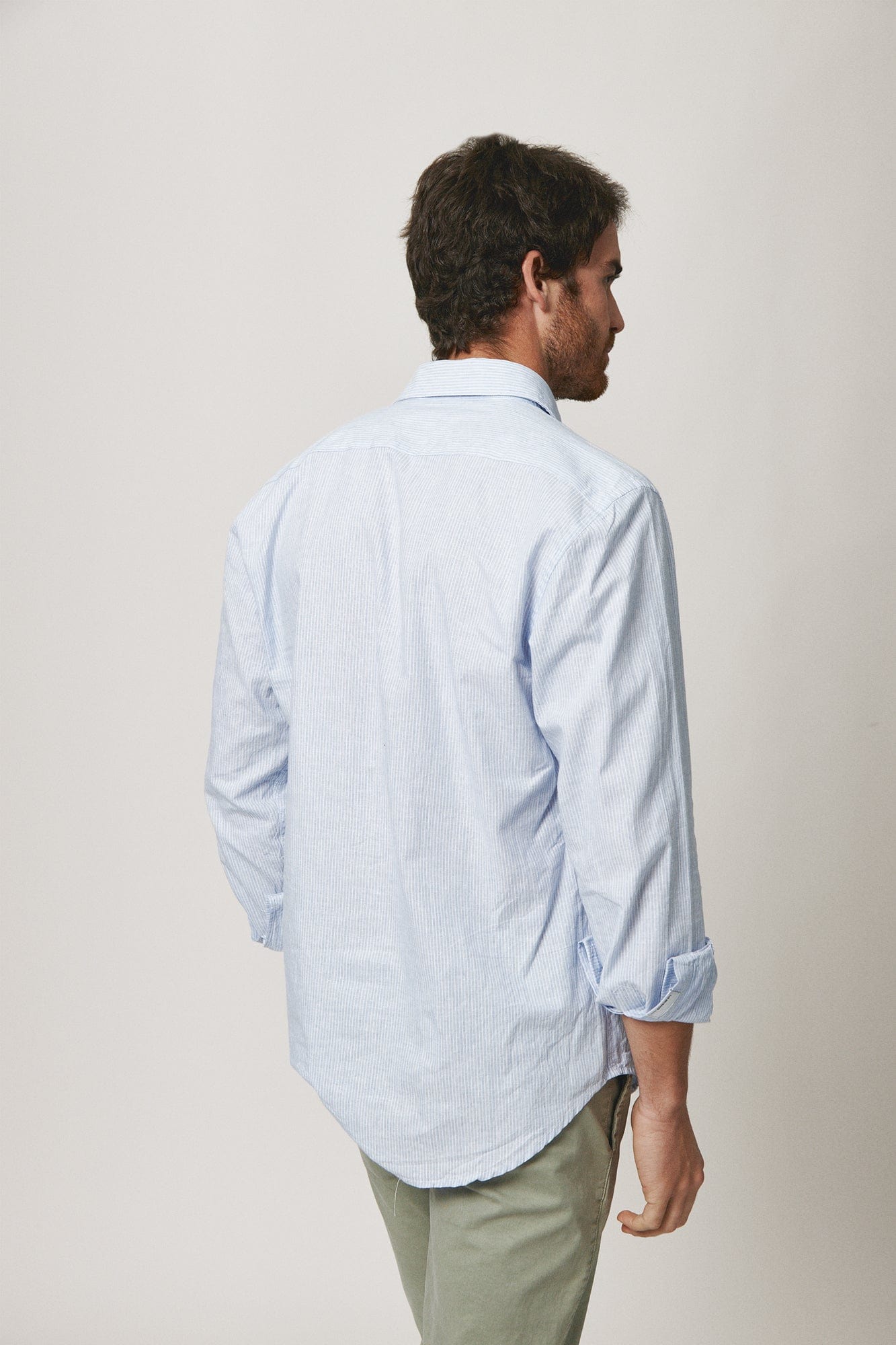 The Cotton Linen Polera Celeste Raya Fina-4
