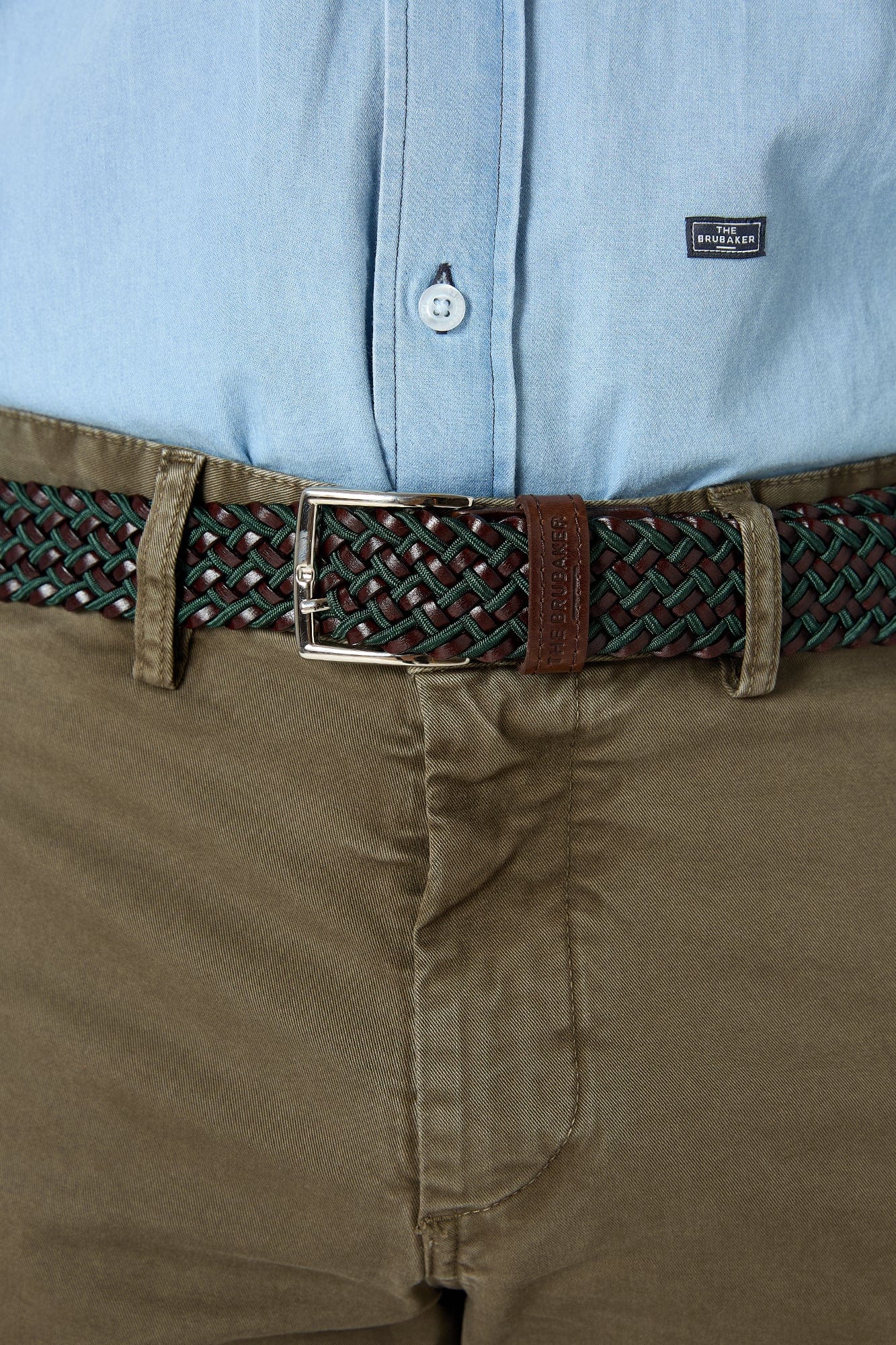 The Belt Trenzado Marron y Verde-zoom-1