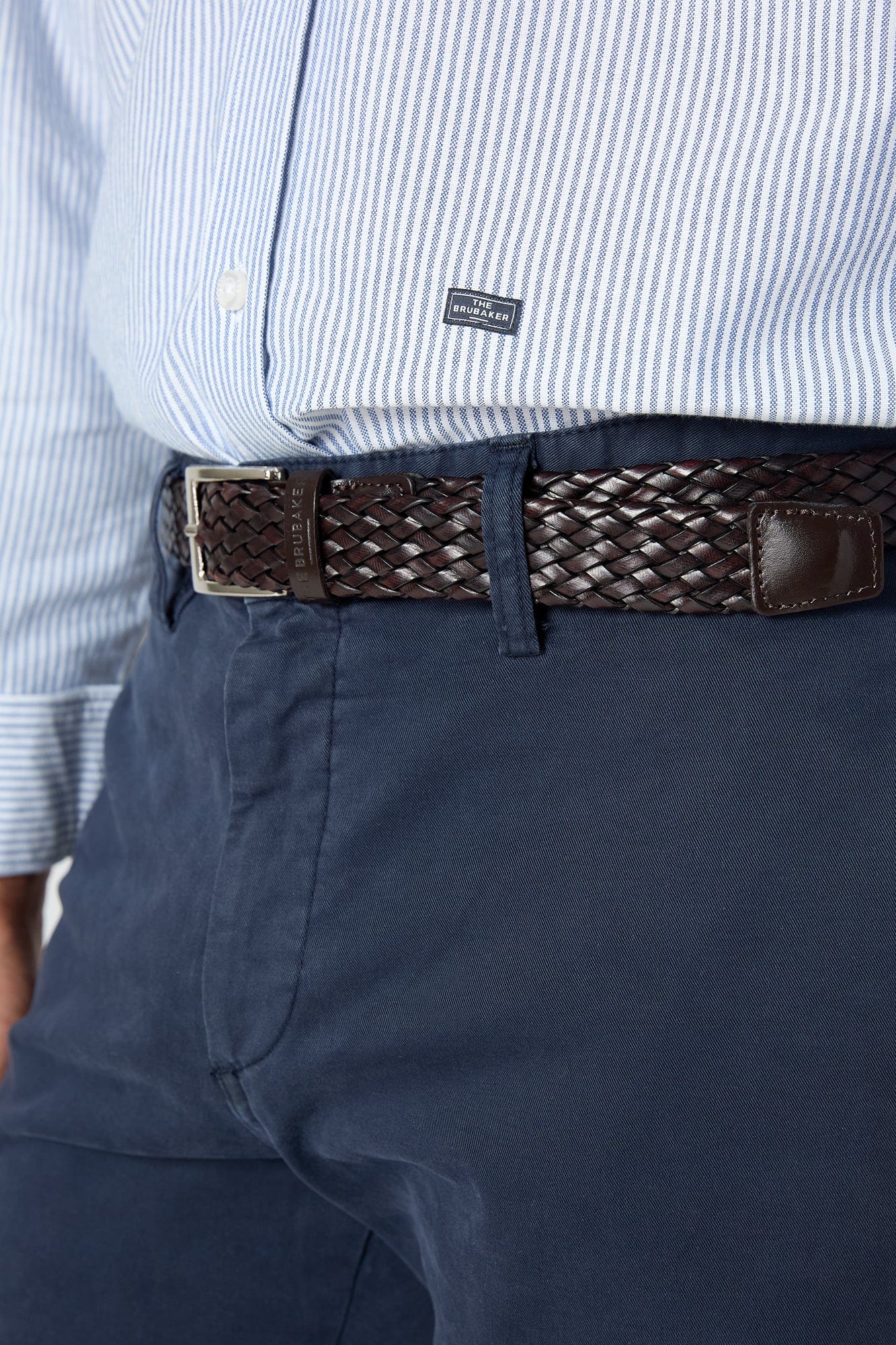 The Belt Trenzado Doble Marron-2