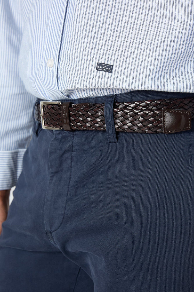 The Belt Trenzado Doble Marron-zoom-