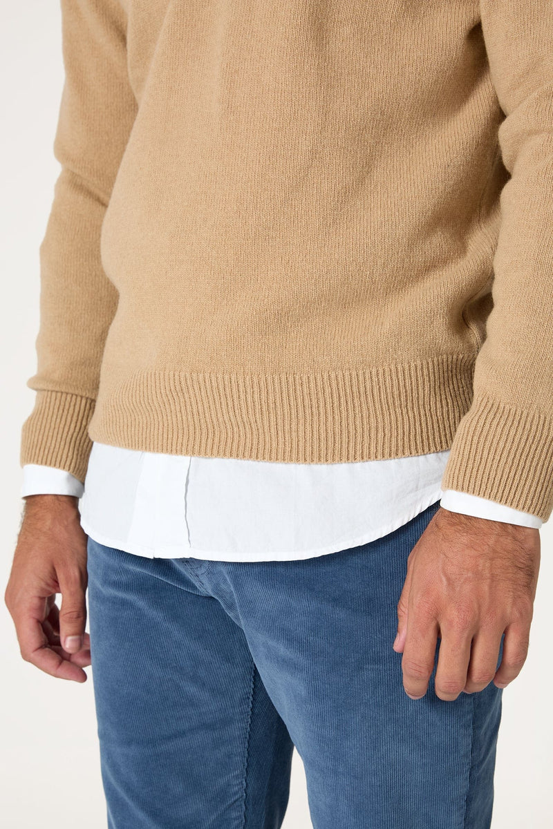 The Lambswool Halfzip Beige Seimeira-zoom-