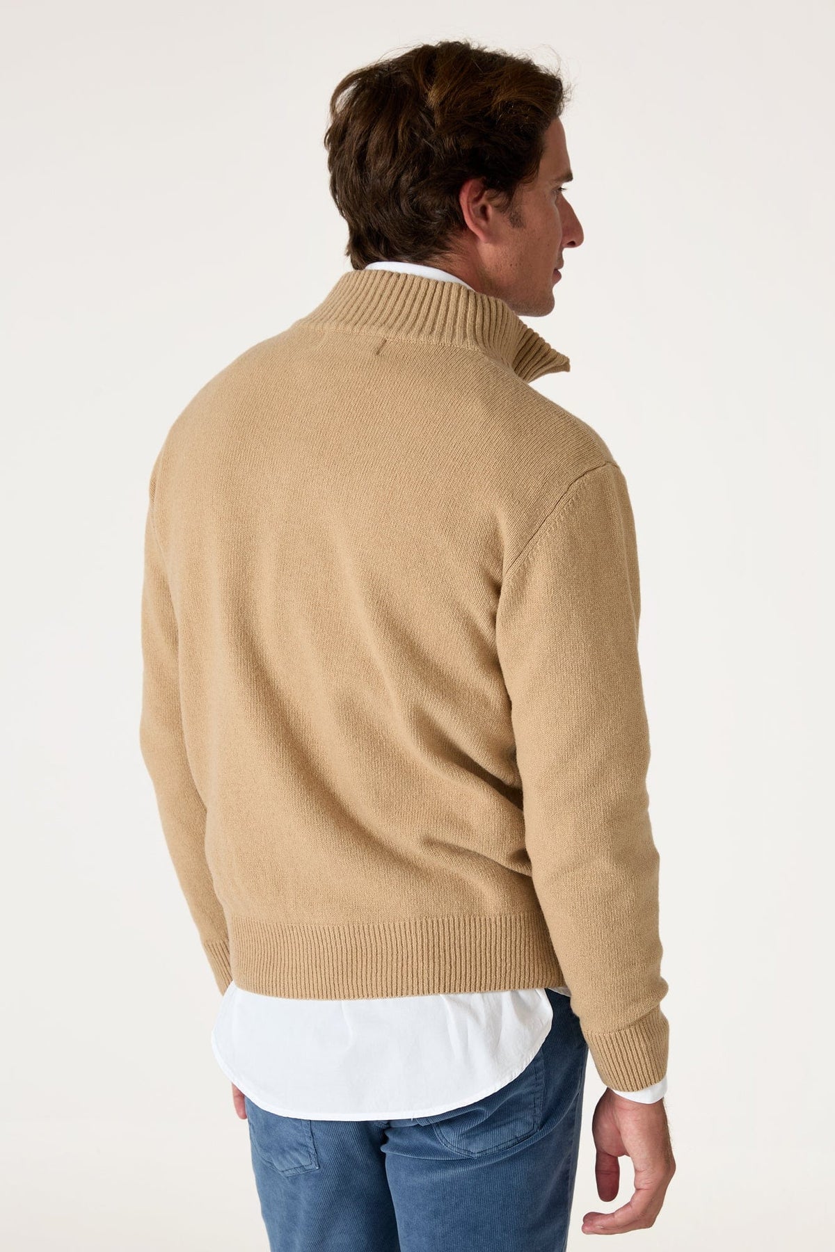 The Lambswool Halfzip Beige Seimeira-zoom-4