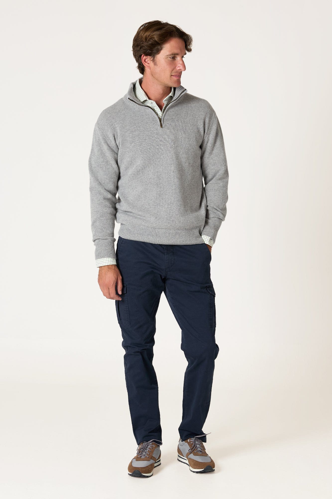 The Lambswool Halfzip Gris Huesca-zoom-1