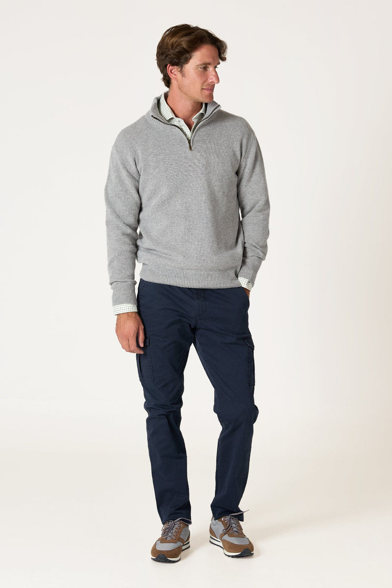 The Lambswool Halfzip Gris Huesca-zoom-