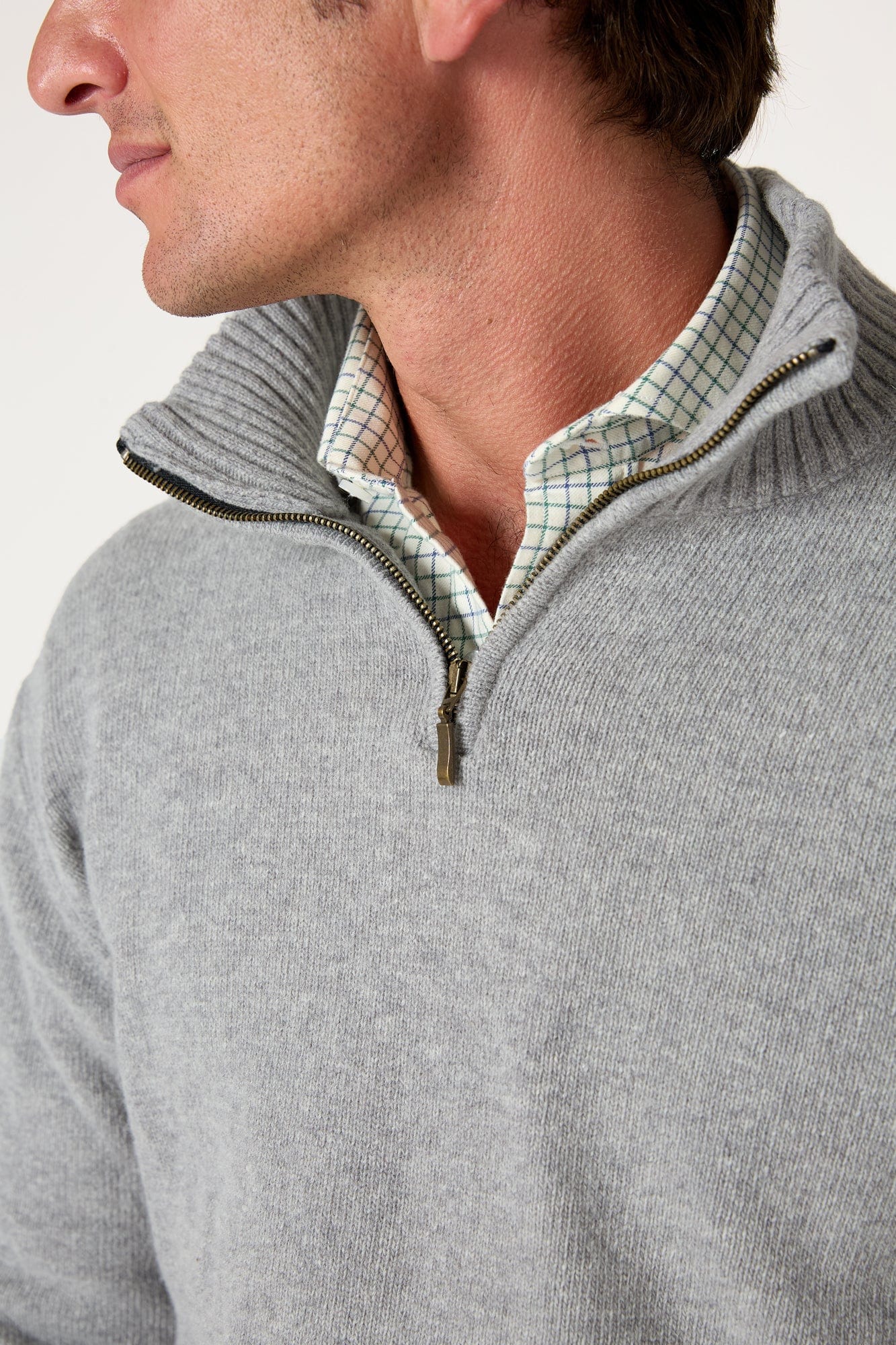The Lambswool Halfzip Gris Huesca