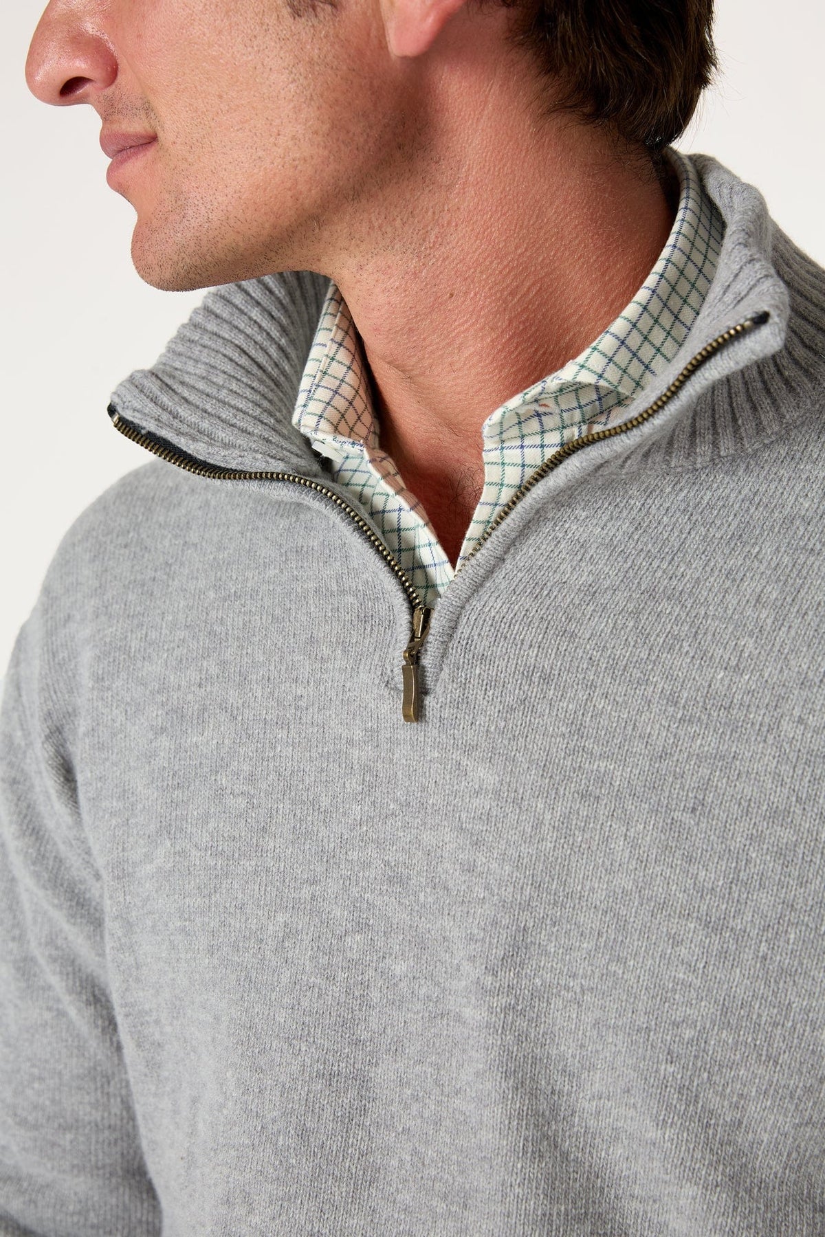 The Lambswool Halfzip Gris Huesca-zoom-2
