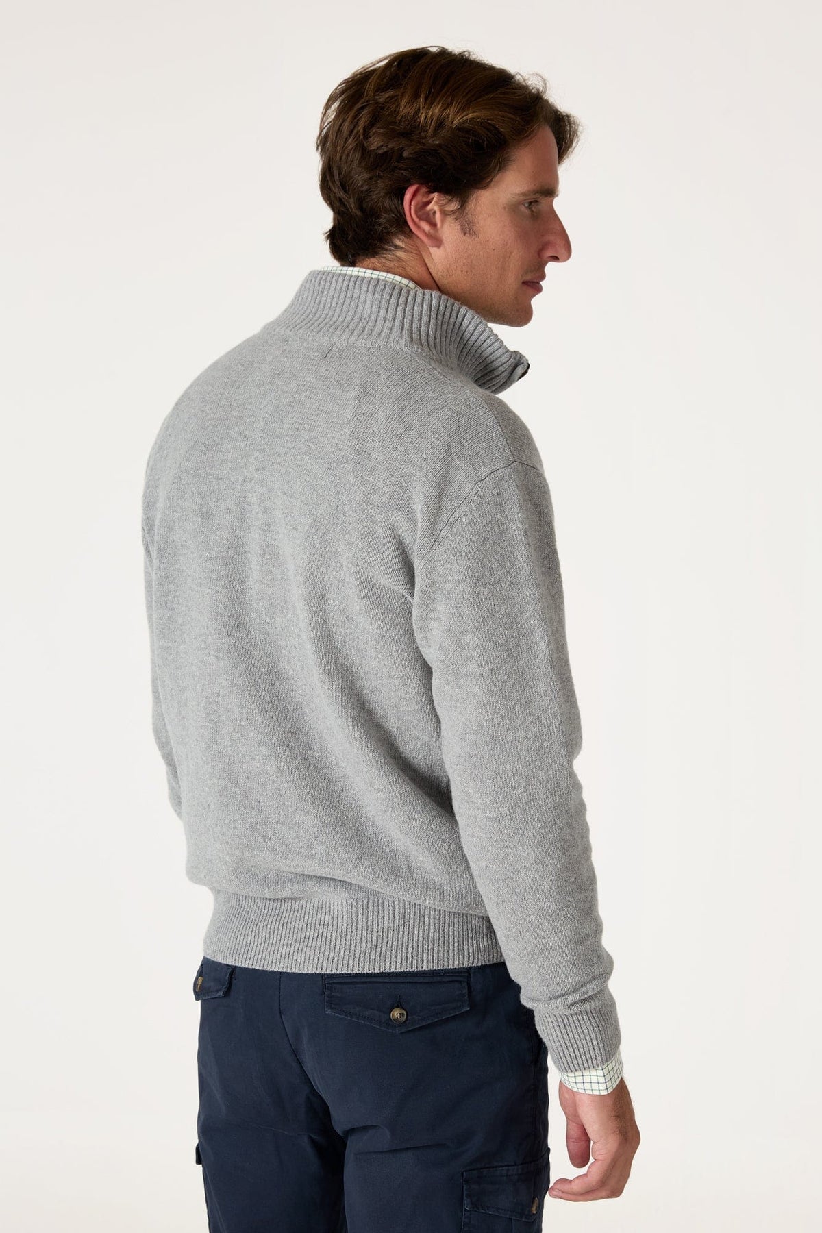 The Lambswool Halfzip Gris Huesca-zoom-4