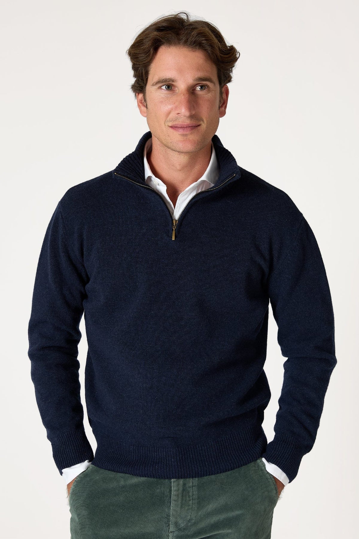 The Lambswool Halfzip Azul Marino-zoom-2