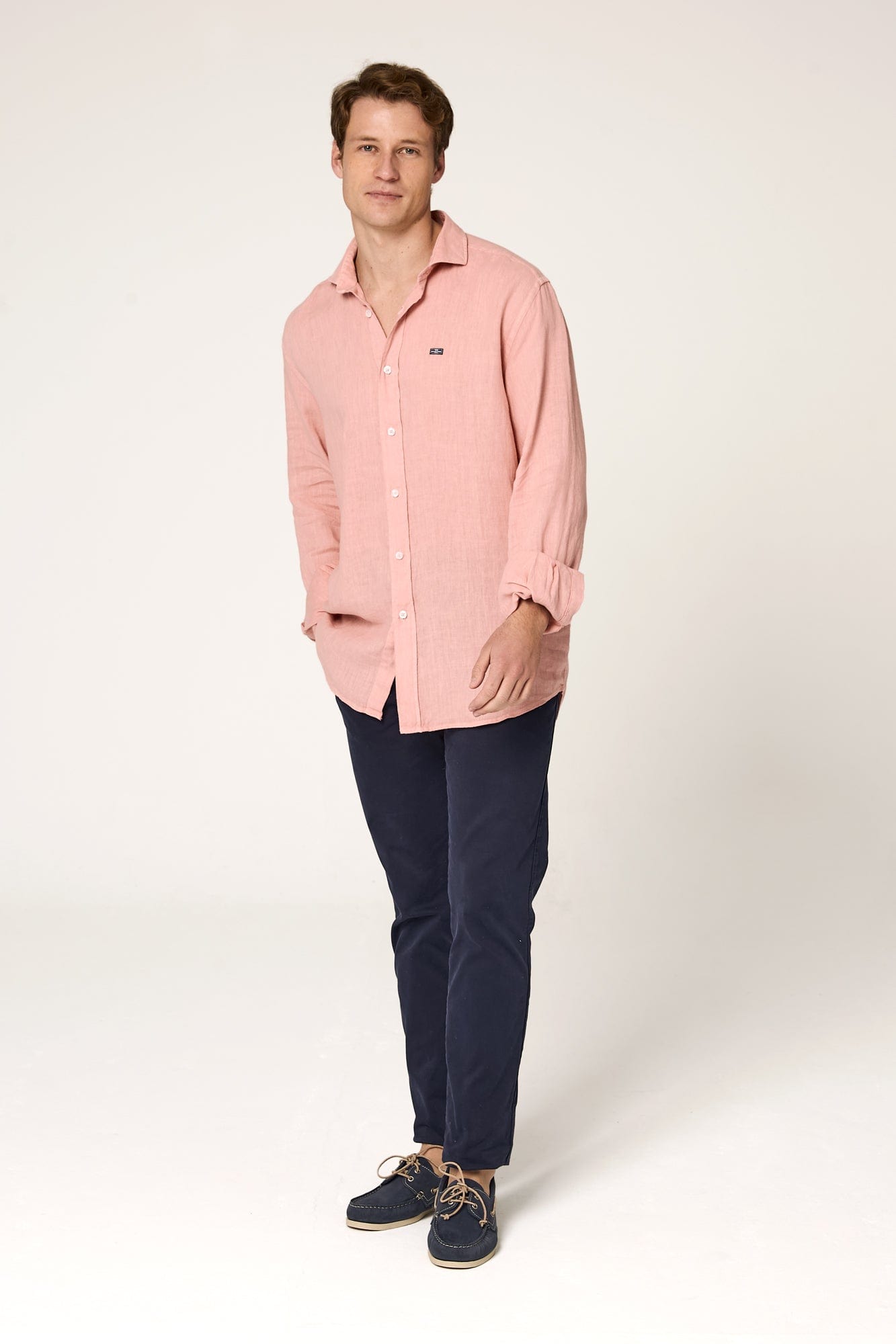 The Lino Camisa Rosa Lavado-1