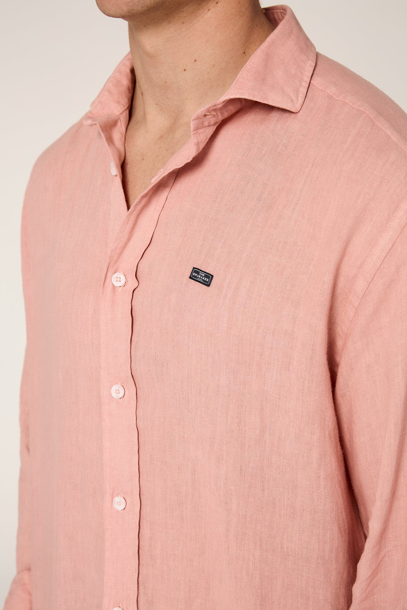 The Lino Camisa Rosa Lavado-3
