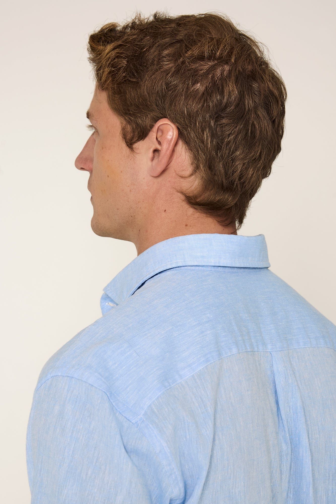 The Cotton Linen Camisa Azul Claro-zoom-2
