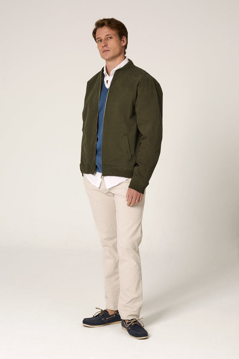 The Bomber Canvas Verde Pino-zoom-