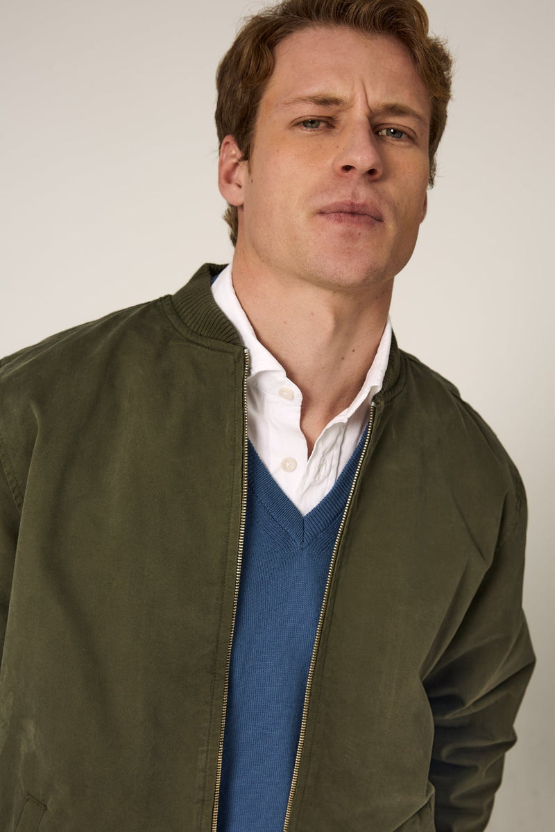 The Bomber Canvas Verde Pino-zoom-