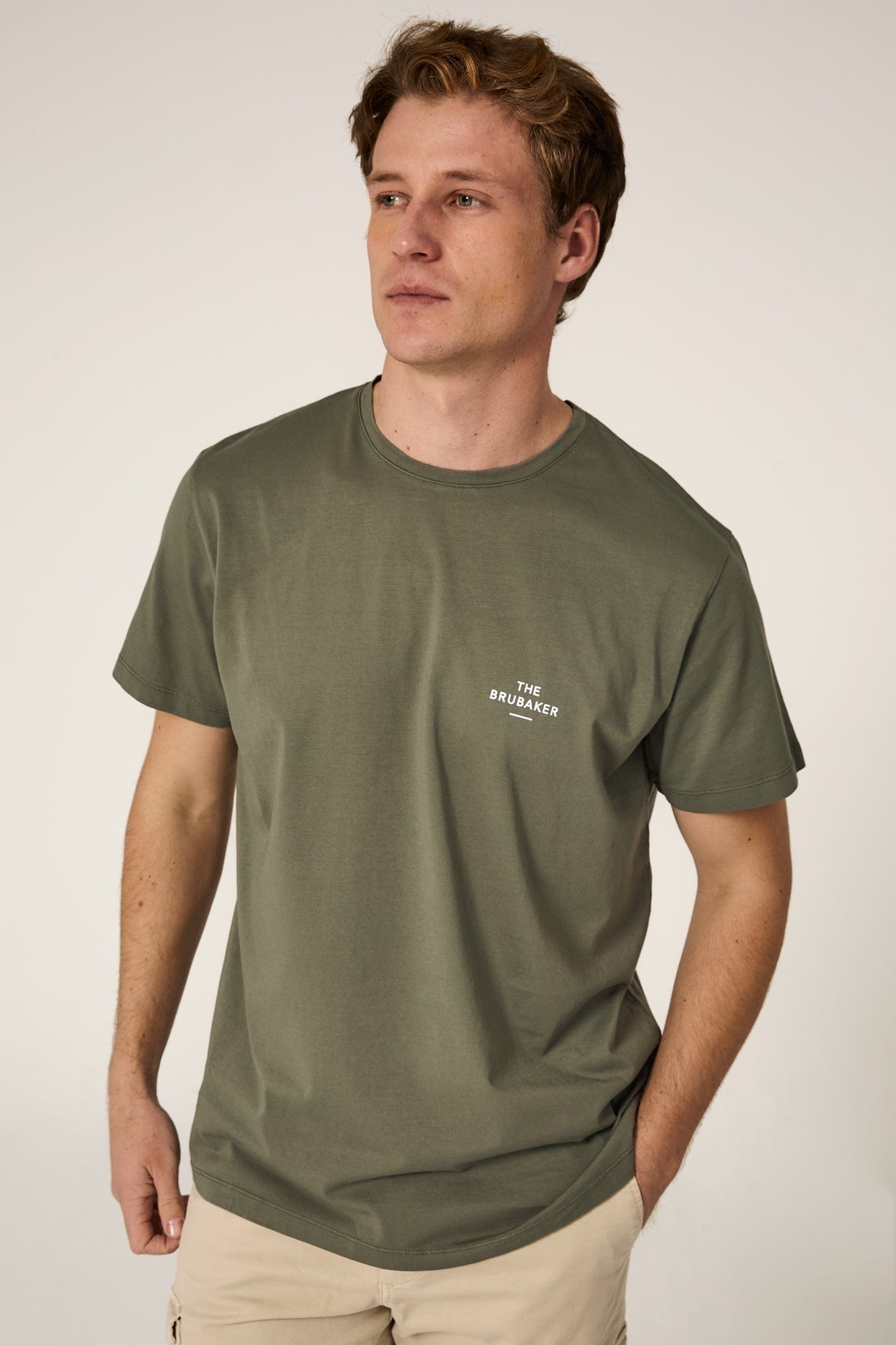 The Cotton T Shirt Verde Khaki-zoom-3