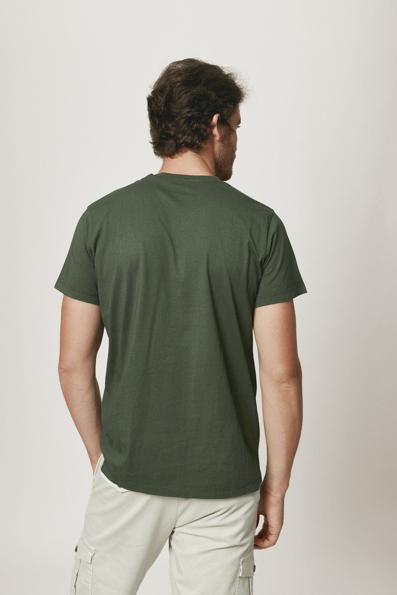 The Cotton T Shirt Verde Pino-zoom-3