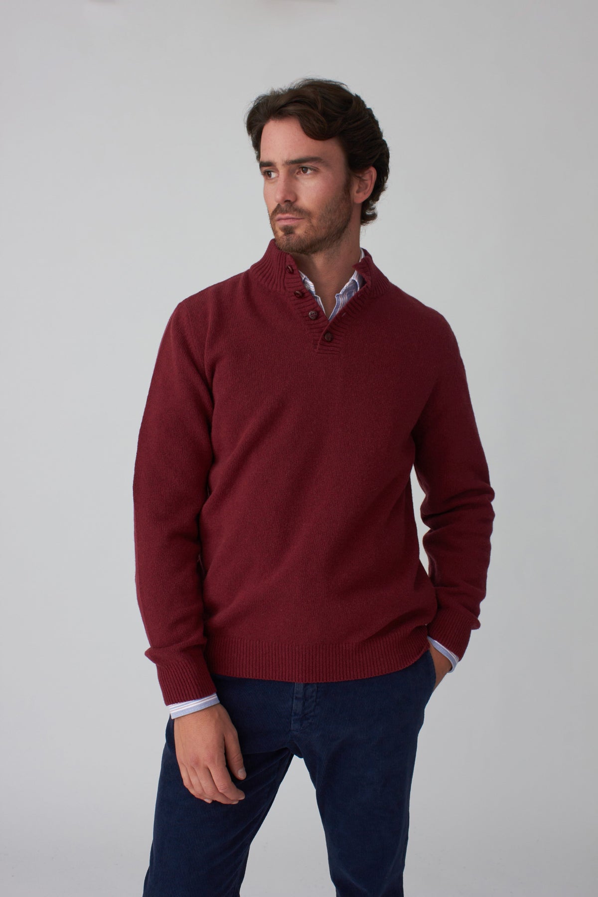 The Lambswool Botones Granate-zoom-1