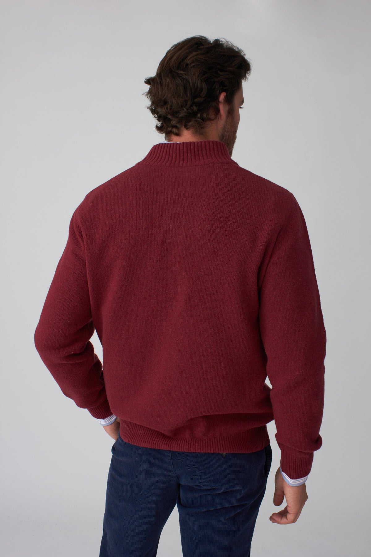 The Lambswool Botones Granate-2