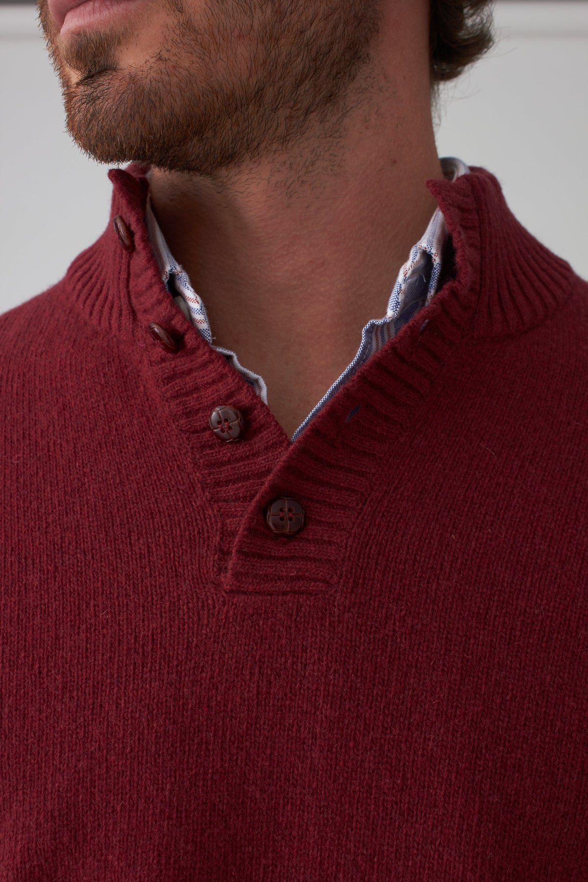 The Lambswool Botones Granate-3