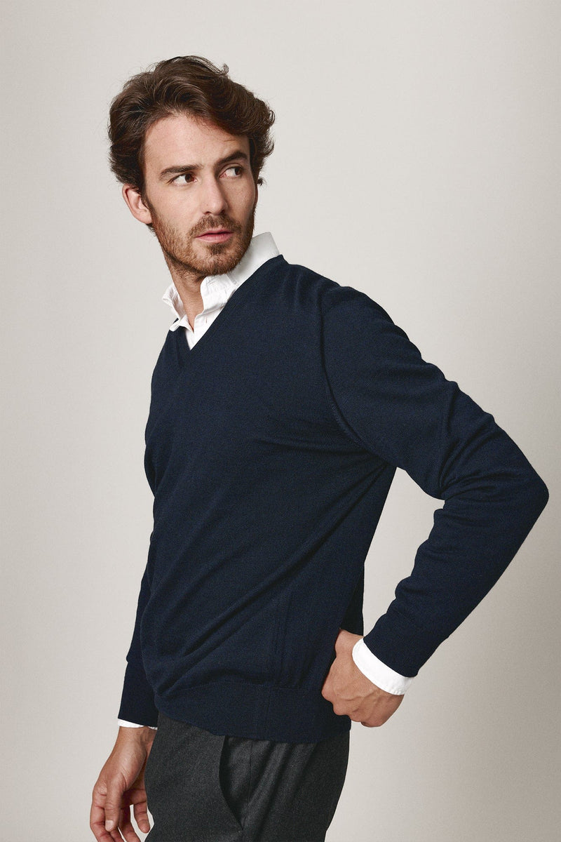 The Jersey Merino Pico Azul Marino-zoom-