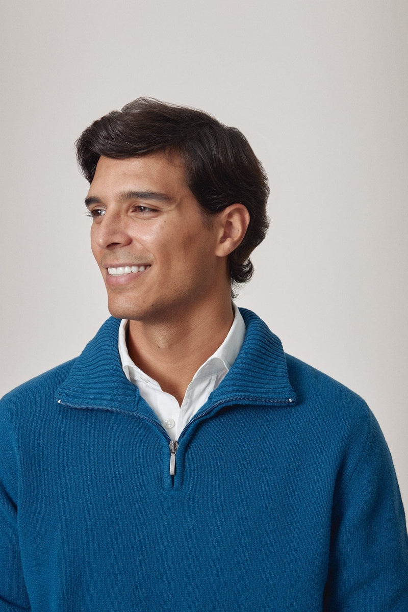 The Lambswool Halfzip Oceano-zoom-