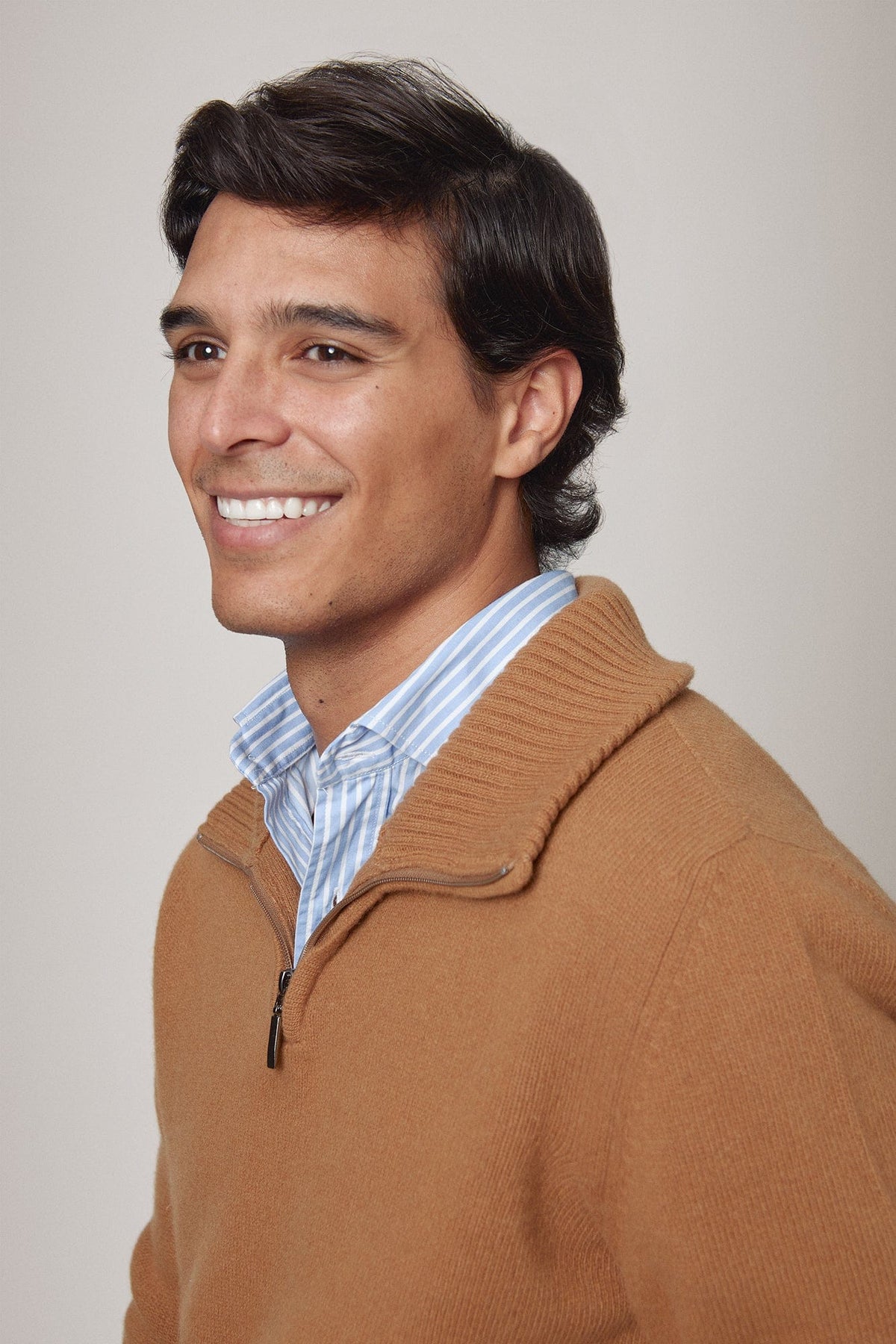 The Lambswool Halfzip Camel Tostado-zoom-3
